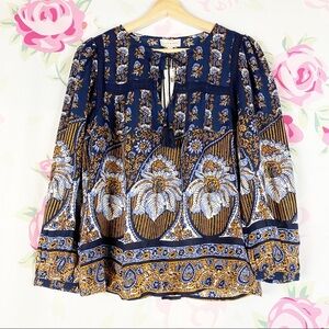 NEW Lucky Brand Laura Lace Floral Peasant Blouse S